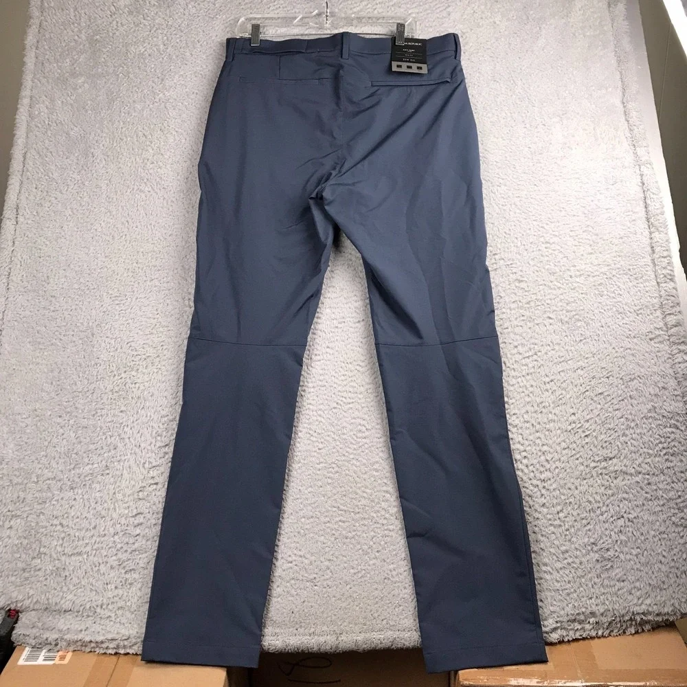 Banana Republic City Pants Mens 35x34 Gray Mid Rise‎ Slim Tapered Slacks NEW NWT